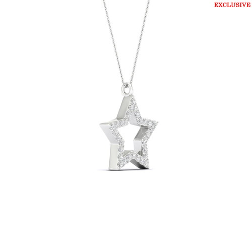 שרשרת ותליון כוכב יהלומים זהב 14K