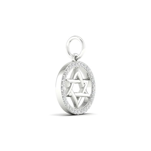 שרשרת ותליון מגן דוד יהלומים מזהב 14K
