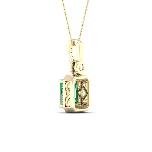 שרשרת ותליון אמרלד ויהלומים מזהב 14K