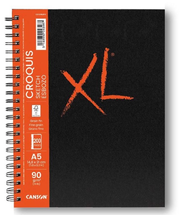 ספר ציור ורישום A4 , עם ספירלה בצד (90 גרם) XL SKETCH BOOK