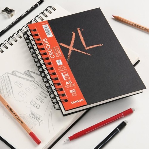 ספר ציור ורישום A4 , עם ספירלה בצד (90 גרם) XL SKETCH BOOK