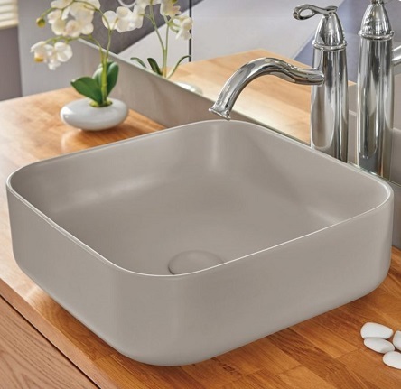כיור רחצה מונח גוון אבן דגם אורלינס 38.5X38.5 סמ
