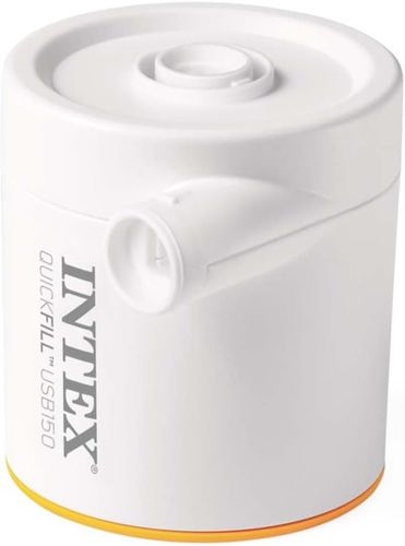 משאבת ניפוח מיני חשמלית ניידת לבריכות, מתנפחים ומזרנים עם חיבור לשקע USB - לבן