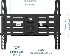 זרוע דו מפרקית  למסכי 72″-110″ אינץ NB - SP5 