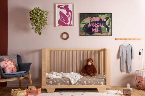 מיטת תינוק משולבת עריסה ומיטת מעבר 8 ב 1 דגם ספיריט - טבעי