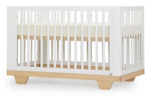מיטת תינוק משולבת עריסה ומיטת מעבר 8 ב 1 דגם ספיריט - לבן וטבעי