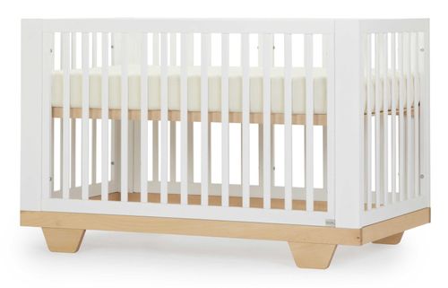 מיטת תינוק משולבת עריסה ומיטת מעבר 8 ב 1 דגם ספיריט - לבן וטבעי
