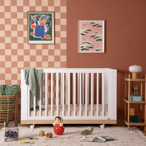 מיטת תינוק משולבת עריסה ומיטת מעבר 8 ב 1 דגם ספיריט - לבן וטבעי