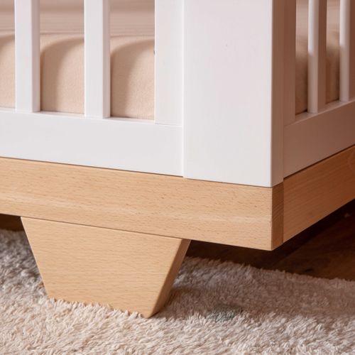 מיטת תינוק משולבת עריסה ומיטת מעבר 8 ב 1 דגם ספיריט - לבן וטבעי