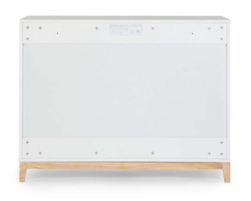 שידת החתלה רחבה לתינוק להלה עשויה MDF בציפוי מלמין - לבן משולב טבעי