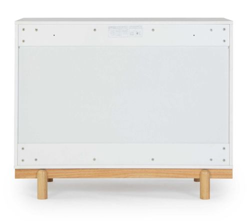 שידת החתלה רחבה לתינוק בליסימו עשויה MDF בציפוי מלמין - לבן משולב טבעי