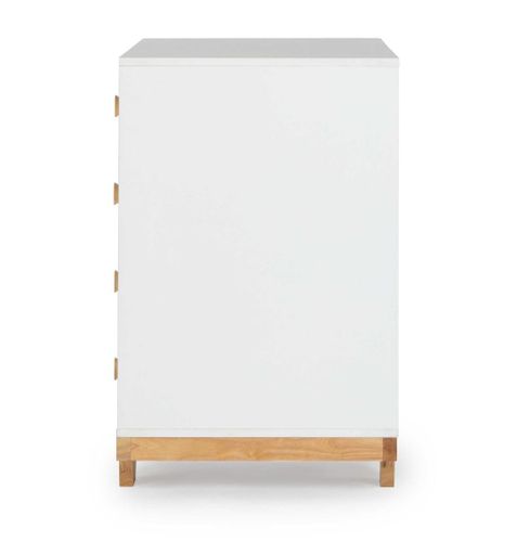 שידת החתלה רחבה לתינוק ספיריט עשויה MDF בציפוי מלמין - לבן משולב טבעי