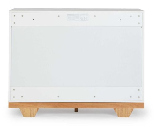 שידת החתלה רחבה לתינוק ספיריט עשויה MDF בציפוי מלמין - לבן משולב טבעי