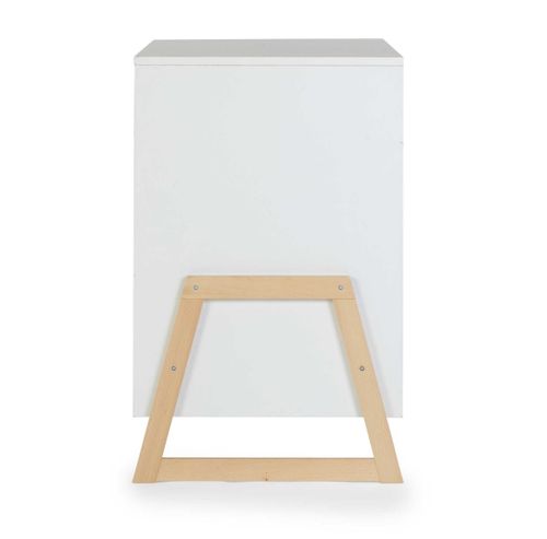 שידת החתלה רחבה לתינוק בראבו עשויה MDF בציפוי מלמין - לבן משולב טבעי