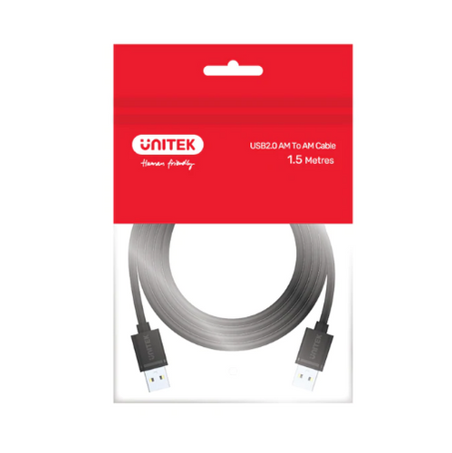 כבל USB זכר זכר   Unitek Y-C422GBK USB-A to USB-A   