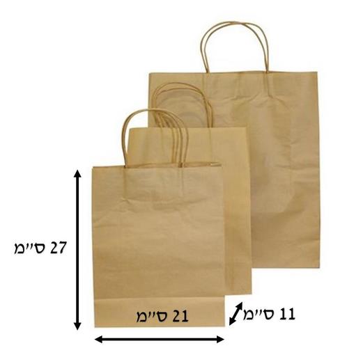 שקית נייר קראפט חום 21/27/11 ס