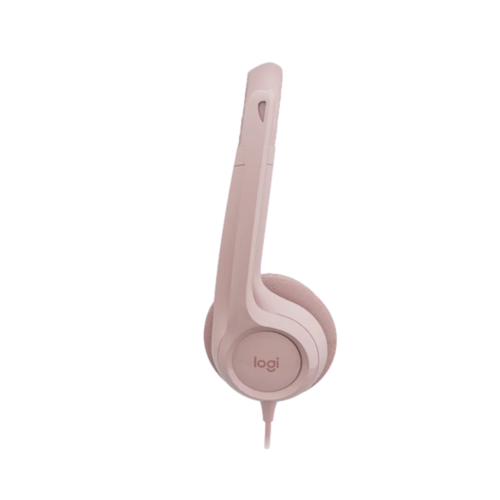 אוזניות עם מיקרופון וחיבור USB Logitech H390 – צבע ורוד