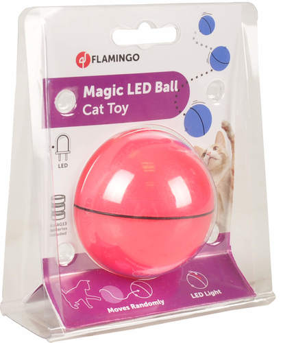 צעצוע לחתולים כדור MAGIC עם לד פלמינגו