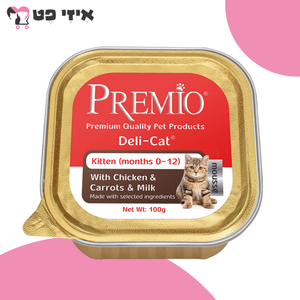 מעדן פרמיו קיטן מוס עוף חלב וגזר 100 גרם PREMIO