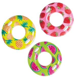 גלגל ים מתנפח מעוצב עם ידיות אחיזה בקוטר 107 ס"מ - פירות טרופיים (מגוון צבעים)