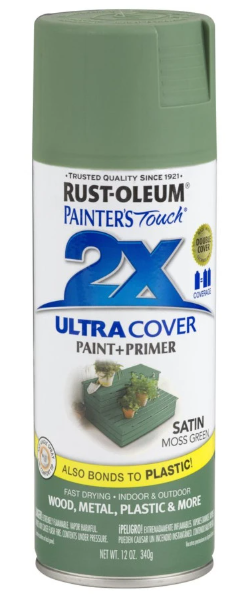 ספריי צבע + פריימר Rust-Oleum 2X Ultra Cover ירוק אזוב משי