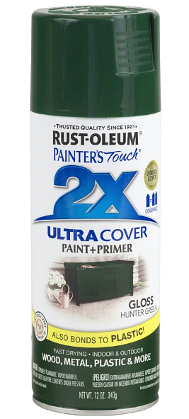ספריי צבע + פריימר Rust-Oleum 2X Ultra Cover ירוק זית מבריק
