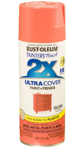ספריי צבע + פריימר Rust-Oleum 2X Ultra Cover ורוד קורל מבריק