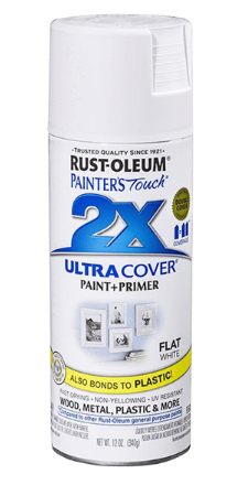 ספריי צבע + פריימר Rust-Oleum 2X Ultra Cover לבן מבריק