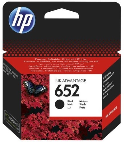 ראש דיו שחור HP 652 Black - מקורי