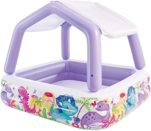 בריכה מרובעת מתנפחת לפעוטות עם גגון מלא ניתן להסרה דגם 57470 - סגול