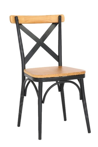 כסא מתכת בשילוב עץ דגם רון 