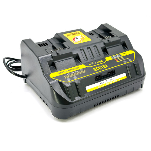 NBK dcb102 מטען כפול לסוללות Dewalt 10.8v-18v