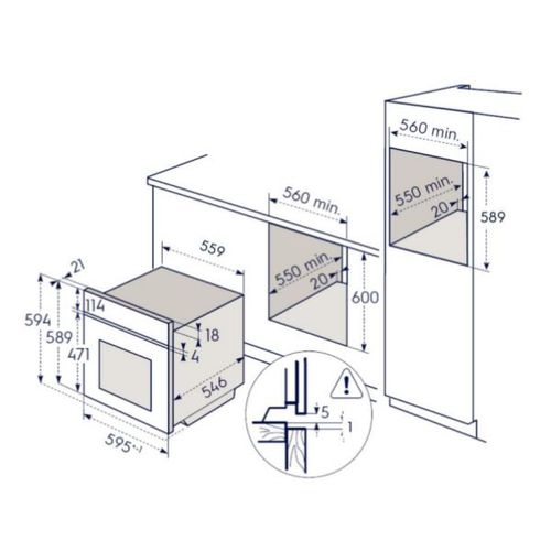 תנור בנוי פירוליטי 71 ליטר Electrolux EOP6526V זכוכית לבנה