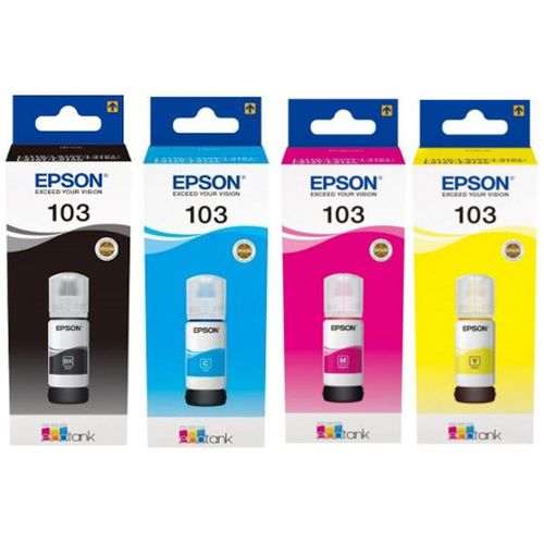 סט מיכלי דיו שחור/אדום/צהוב/כחול אפסון Epson 103 - מקורי