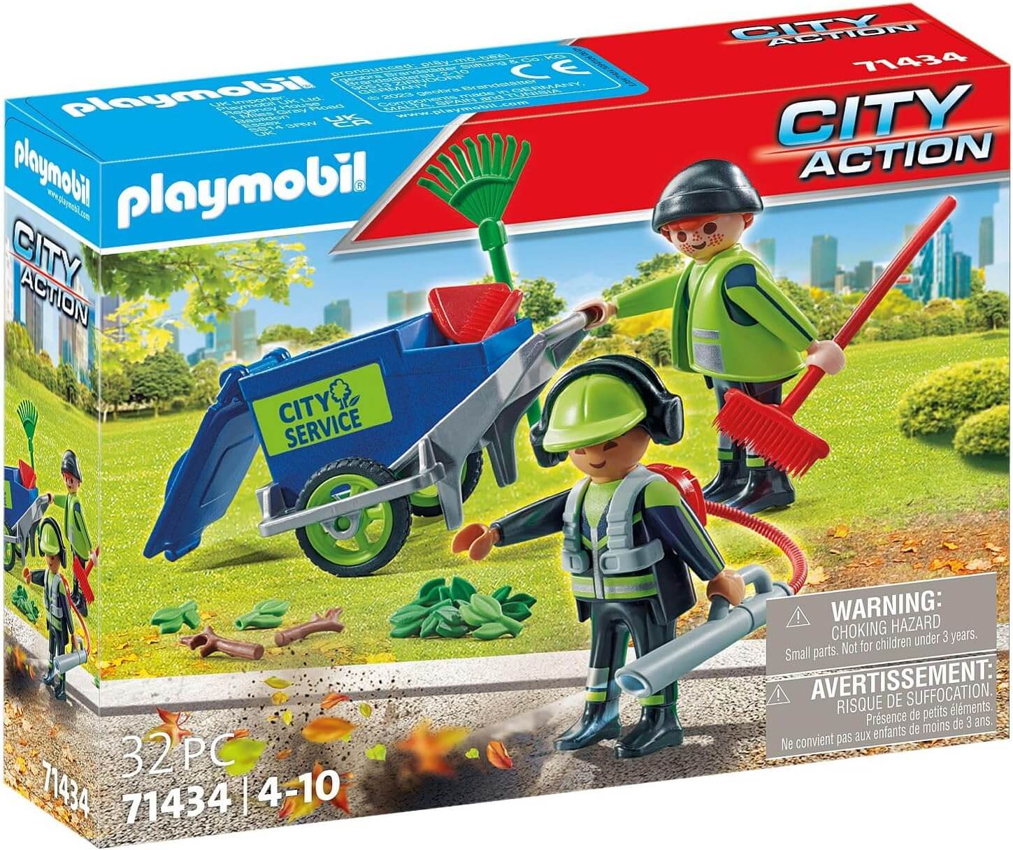 משחק פליימוביל עובדי תחזוקת כבישים עם ציוד לגילאי 4+
