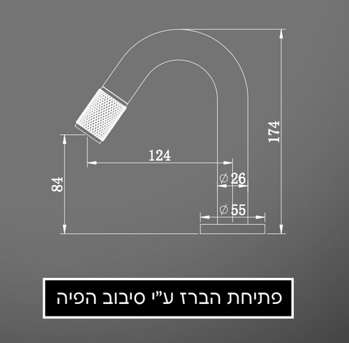 ברז מים קרים קצר זהב מט 1332YB