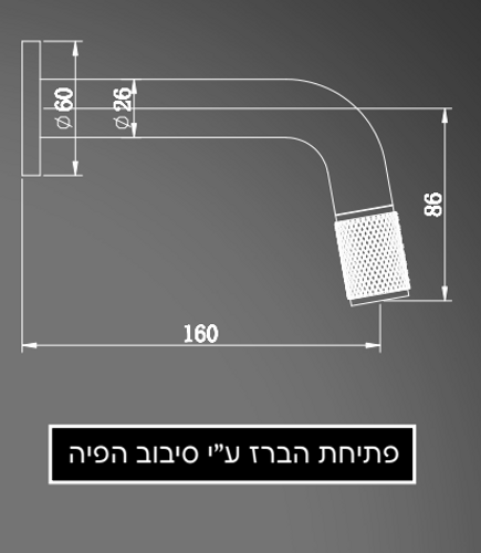 ברז מים קרים מהקיר שחור מט 1334B