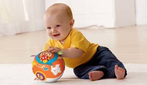 כדור תנועה דובר עברית מבית vtech צבע כתום