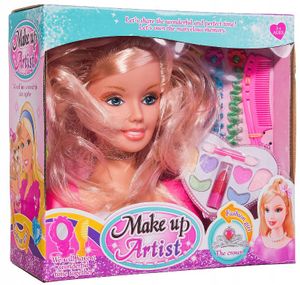 בובת ראש של נסיכה לעיצוב שיער כולל שלל אביזרים