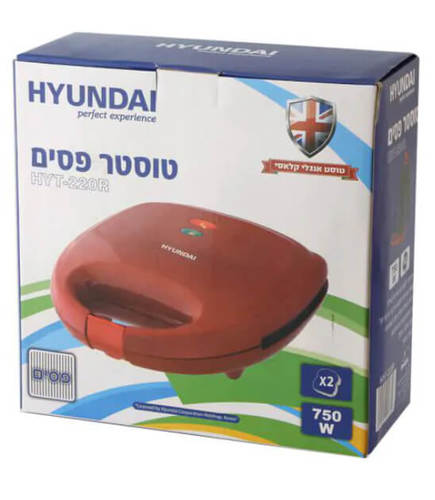 טוסטר לחיצה 2 פרוסות גריל -אדום