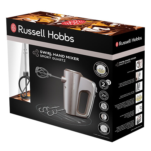 מיקסר יד כולל תא אחסון אביזרים Russell Hobbs דגם Swirl Quartz 25892-56