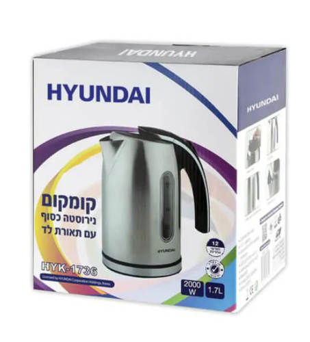 קומקום חשמלי 1.7 נירוסטה