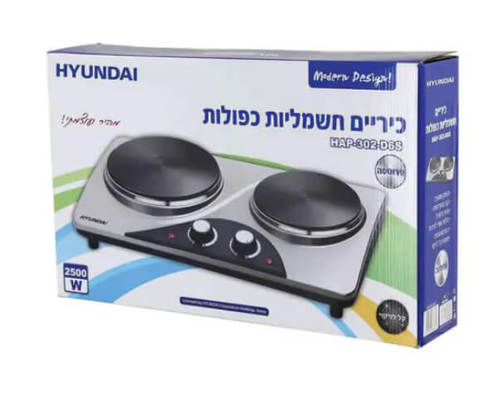 כירה חשמלית כפולה נירוסטה 2500W