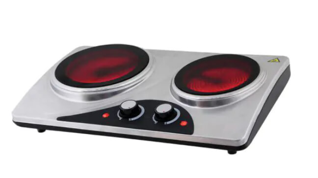 כירה חשמלית כפולה קרמית 2100W