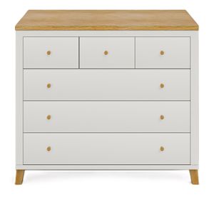 שידת החתלה 100 ס"מ עם מסילות טריקה שקטה דגם טורונטו - לבן+טבעי