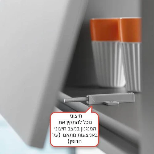 התקנה חיצונית מנגנון פתיחה בלחיצה בלום - ,תפסלחץ פתח / טפח פתח קצה מגנטי, מיועד לפתיחה וסגירת דלתות לארון בטאץ PUSH | לבן, אפור, שחור - עולם הפרזול 