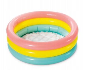 בריכת ילדים מתנפחת 3 צבעים עם תחתית רכה קוטר 61 ס"מ