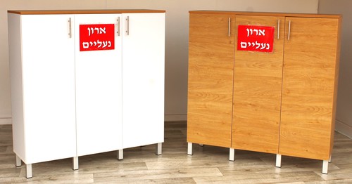 ארון נעליים רוחב 120 גובה 133 לבן אלון