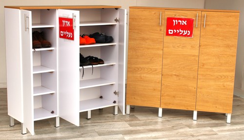 ארון נעליים רוחב 120 גובה 133 לבן אלון
