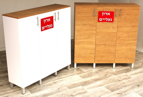 ארון נעליים רוחב 120 גובה 133 לבן אלון